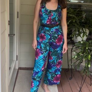 All that Jazz Tropical Floral Jumpsuit - VTG 80s/90s Resortwear